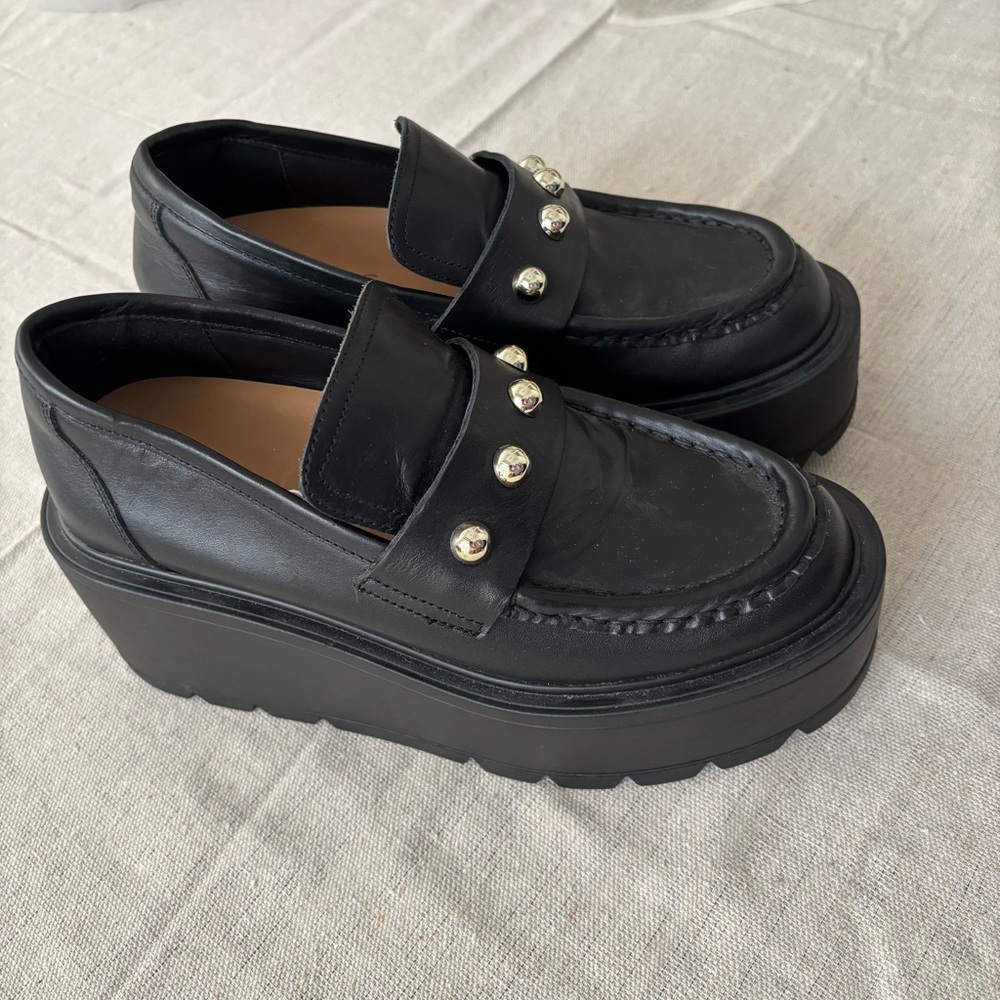 J Slides Vicky Black Platform Loafers *Brand New*